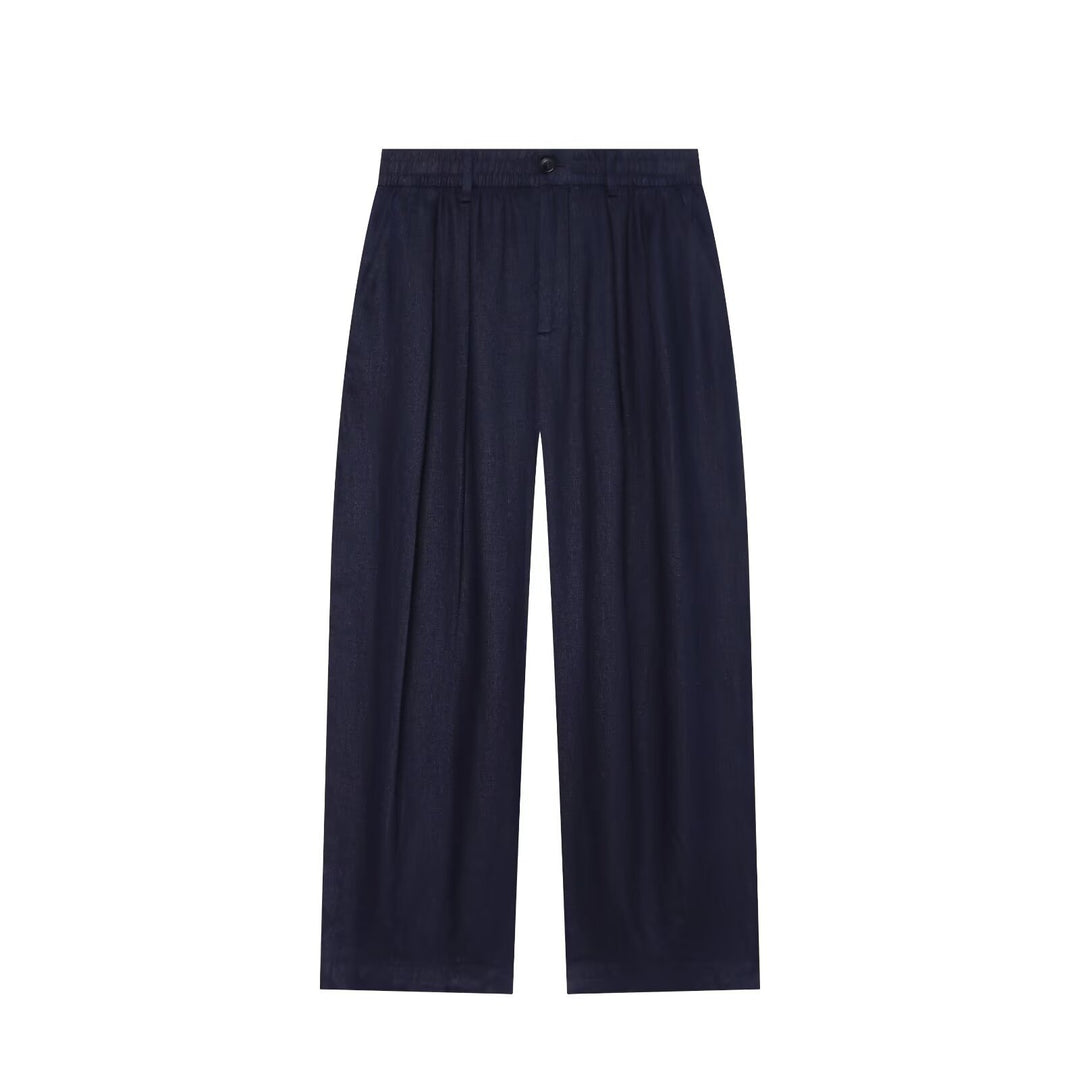 Damen Zweiteiliges Satin-Set mit weichem Oversized-Hemd und hochgeschnittener Palazzo-Hose Nord Taschen