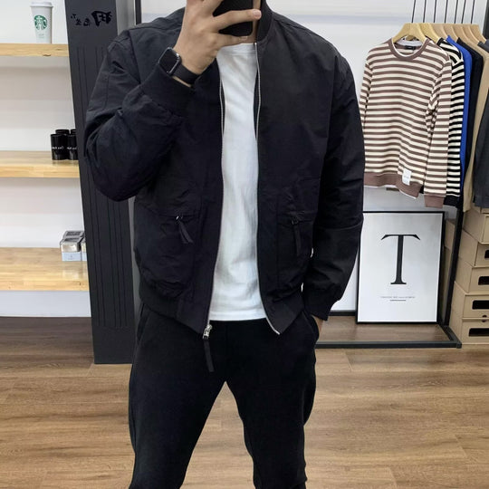 Herren Leichte Utility-Bomberjacke mit Reißverschluss, Multifunktions-Taschen und Rippbündchen Nord Taschen