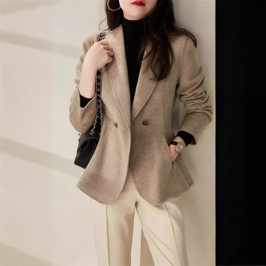 Damen Taillierter Wollmix-Blazer mit Schalkragen und figurnahen Teilungsnähten Nord Taschen