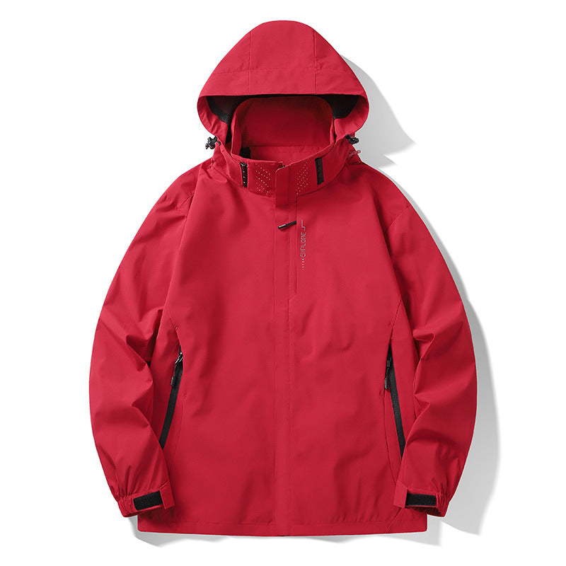 Herren Wasser- und winddichte technische Kapuzen-Outdoorjacke mit verschweißten Nähten und atmungsaktivem Futter Nord Taschen