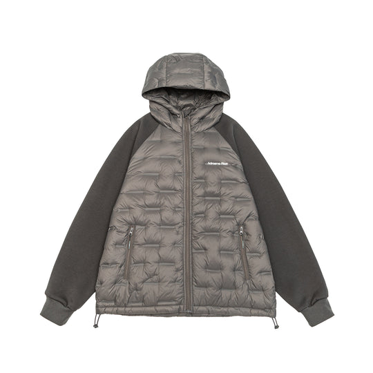 Herren Hybrid-Steppjacke mit wattierter Front, Kapuze und elastischen Ärmelabschlüssen Nord Taschen