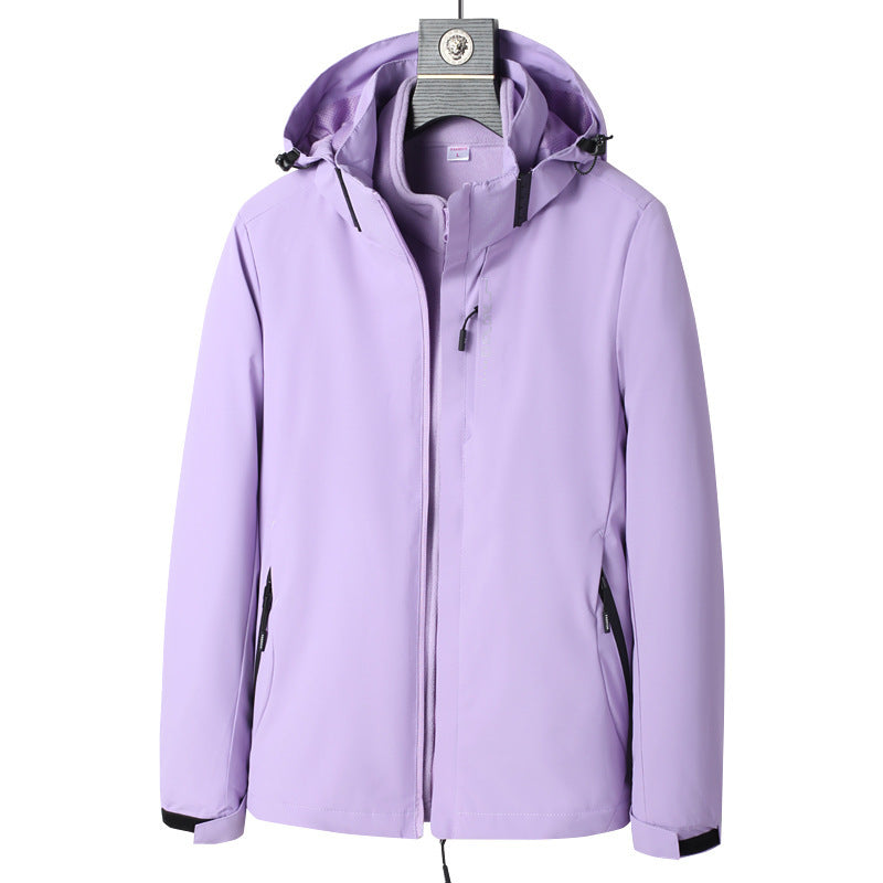 Herren Softshell Outdoorjacke mit wasserdichter Membran, abnehmbarer Kapuze und verdecktem Reißverschluss Nord Taschen