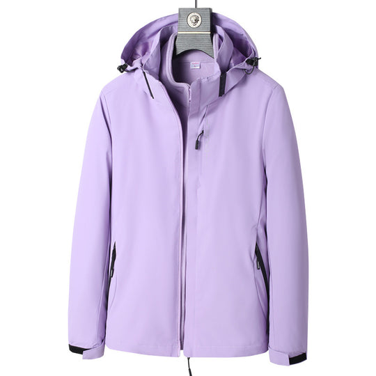 Herren Softshell Outdoorjacke mit wasserdichter Membran, abnehmbarer Kapuze und verdecktem Reißverschluss Nord Taschen