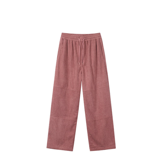 Damen Waffelstrick-Loungehose mit weitem Bein, elastischem Bund und Tunnelzug Nord Taschen