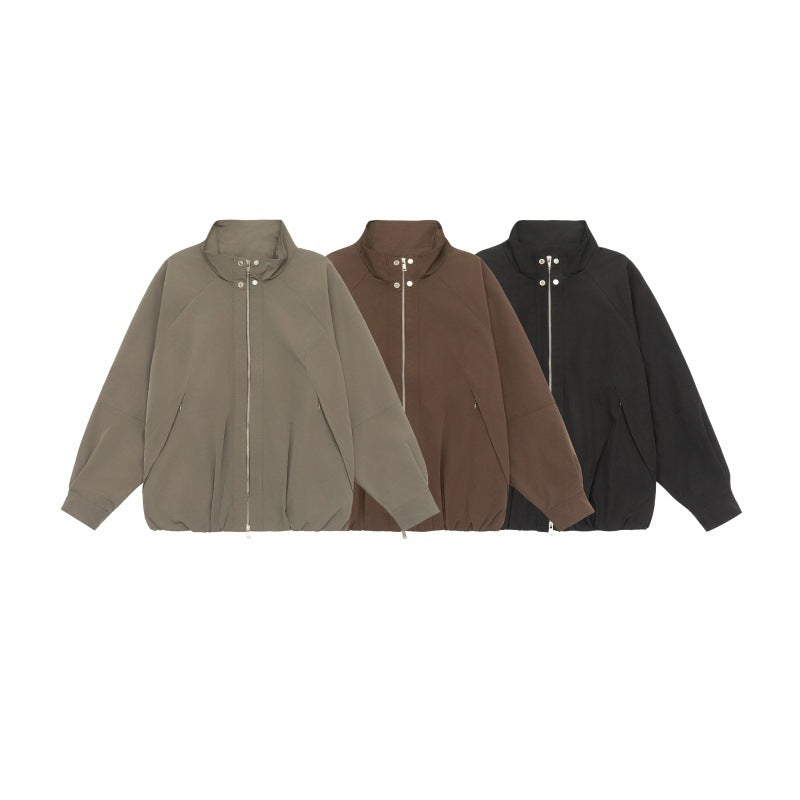 Damen Leichte Raglan-Bomberjacke mit Stehkragen und elastischem Saum Nord Taschen