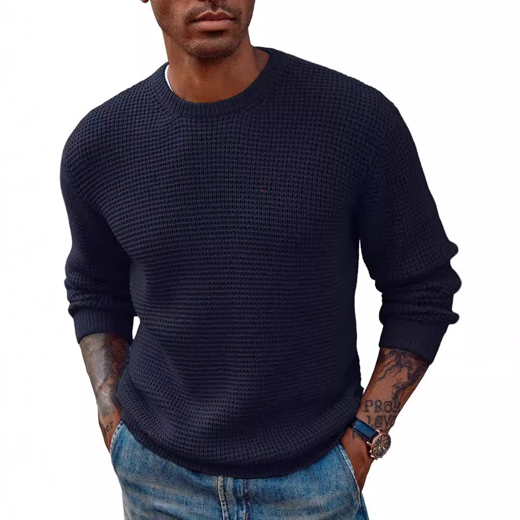 Herren Großer Strickpullover mit strukturiertem Gew Nord Taschene