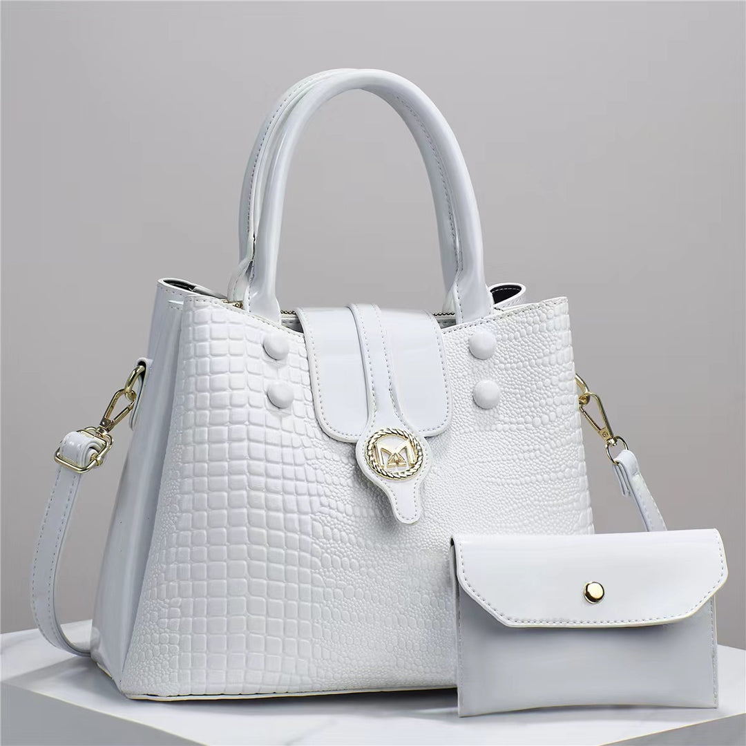 Damen elegante Handtasche mit Krokodilstruktur und abnehmbarer Clutch Nord Taschen