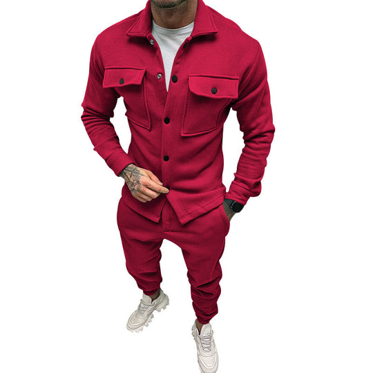 Herren Utility-Overshirt aus French-Terry mit Pattentaschen und Druckknopfverschluss Nord Taschen