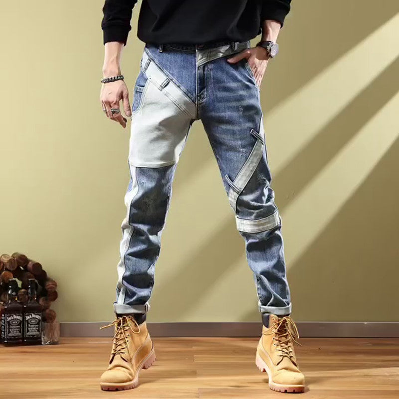 Herren Modische Ripped Jeans mit kreativen Patches Nord Taschen 1788342747