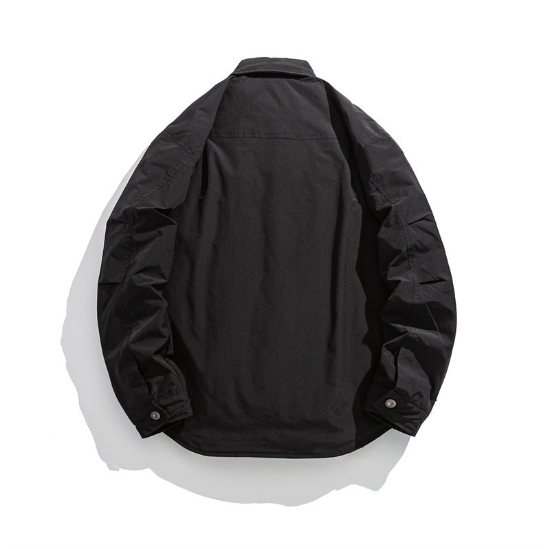 Herren Leicht wattierte Overshirt-Jacke mit Hemdkragen und Druckknopfblende Nord Taschen