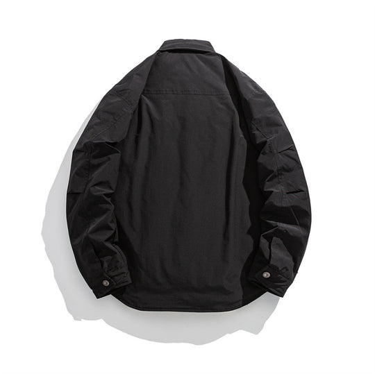 Herren Leicht wattierte Overshirt-Jacke mit Hemdkragen und Druckknopfblende Nord Taschen