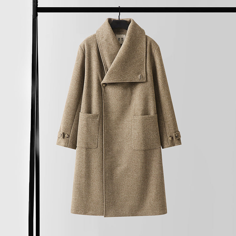 Damen Oversized Wollmix-Mantel mit weitem Schalkragen und aufgesetzten Taschen Nord Taschen