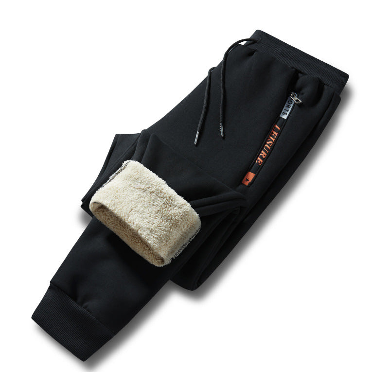 Herren Winterliche Fleece-Jogginghose mit Teddyfutter, elastischem Bund und Reißverschlusstaschen Nord Taschen