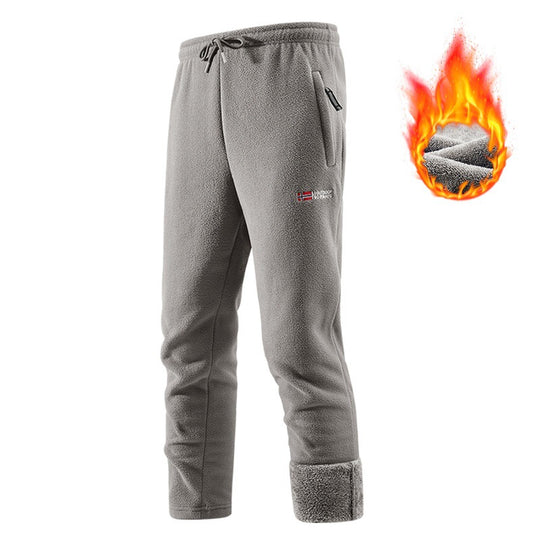Herren Thermo-Fleece-Jogginghose mit Sherpa‑Bündchen, Kordelzug & Reißverschlusstaschen Nord Taschen