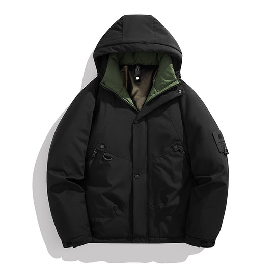 Herren Wattierte Outdoorjacke mit Kapuze, Multifunktionstaschen und winddichter Außenlage Nord Taschen