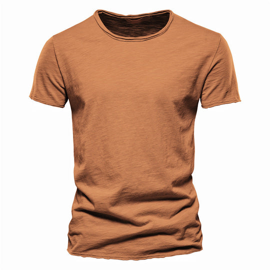 Herren nan leichtes Baumwolljersey Kurzarmshirt mit V-Ausschnitt und schmaler Passform