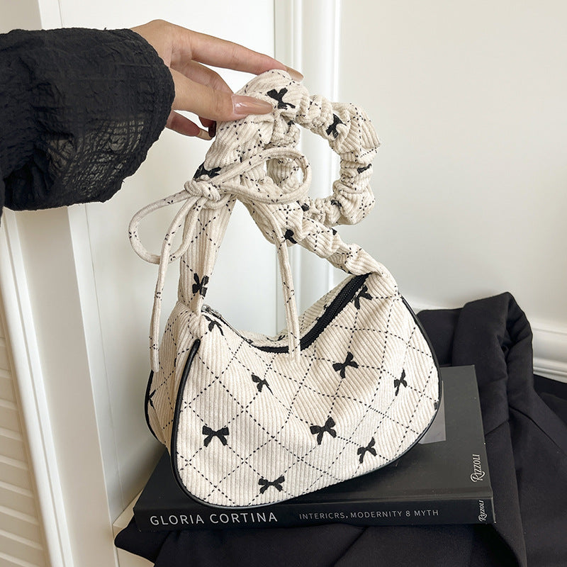 Damen Umhängetasche mit verstellbarem Kordelzug und gestreiftem Design Nord Taschen