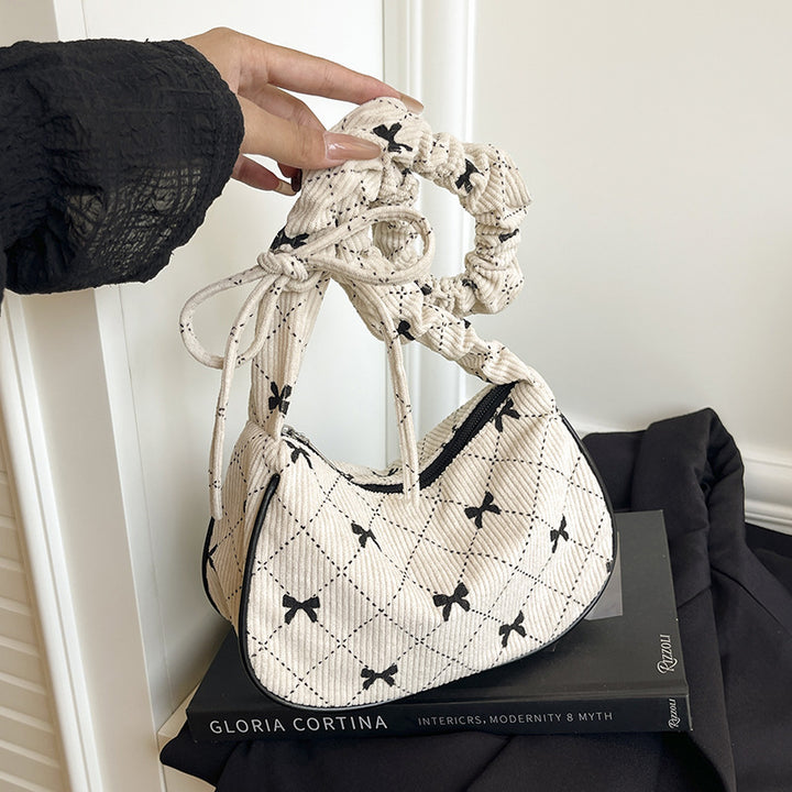 Damen Umhängetasche mit verstellbarem Kordelzug und gestreiftem Design Nord Taschen