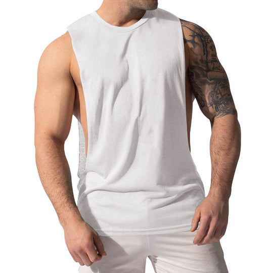 Herren nan Muskelshirt mit extra tiefen Armöffnungen und atmungsaktivem Baumwollmix