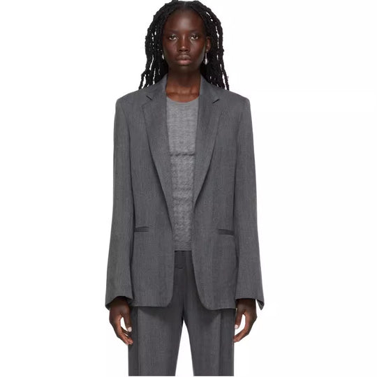 Damen Zweiteiliges Oversize-Blazer‑Set mit weiten Bundfaltenhosen Nord Taschen