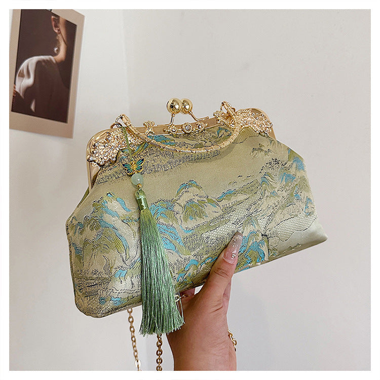 Damen elegante Abendtasche mit floralem Muster Nord Taschen