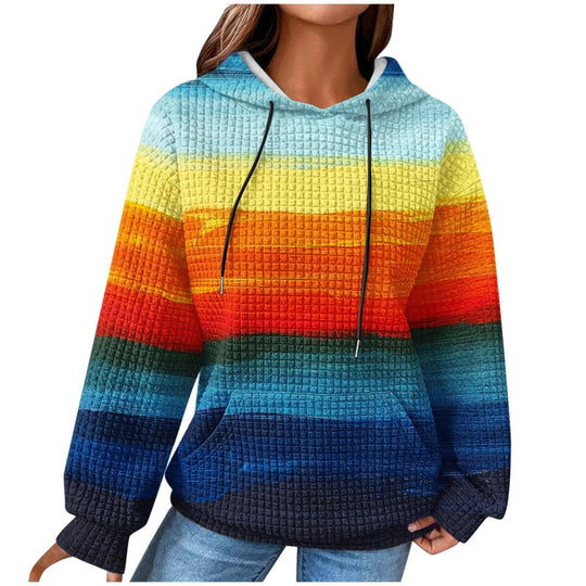 Damen Modischer Kapuzenpullover im Karodesign Nord Taschen