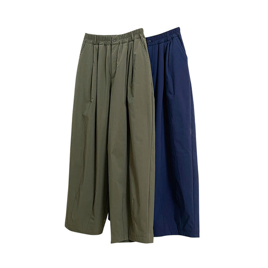 Damen Voluminöse Palazzo-Baggy-Hose mit elastischem Komfortbund und Eingrifftaschen Nord Taschen