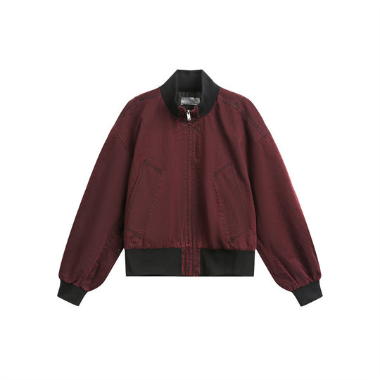 Unisex Kurz geschnittener Satin‑Bomber im Boxy‑Cut mit kontrastierendem Rippkragen und Ballonärmeln Nord Taschen