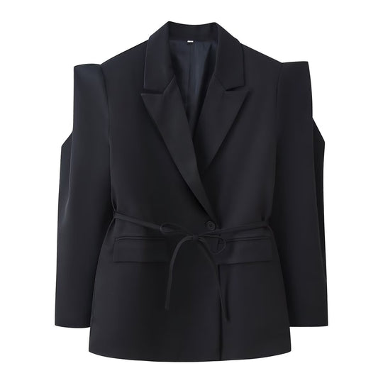 Damen 1100+ taillierter Blazer mit Tunnelzug, schmaler Kordel und Pattentaschen Nord Taschen