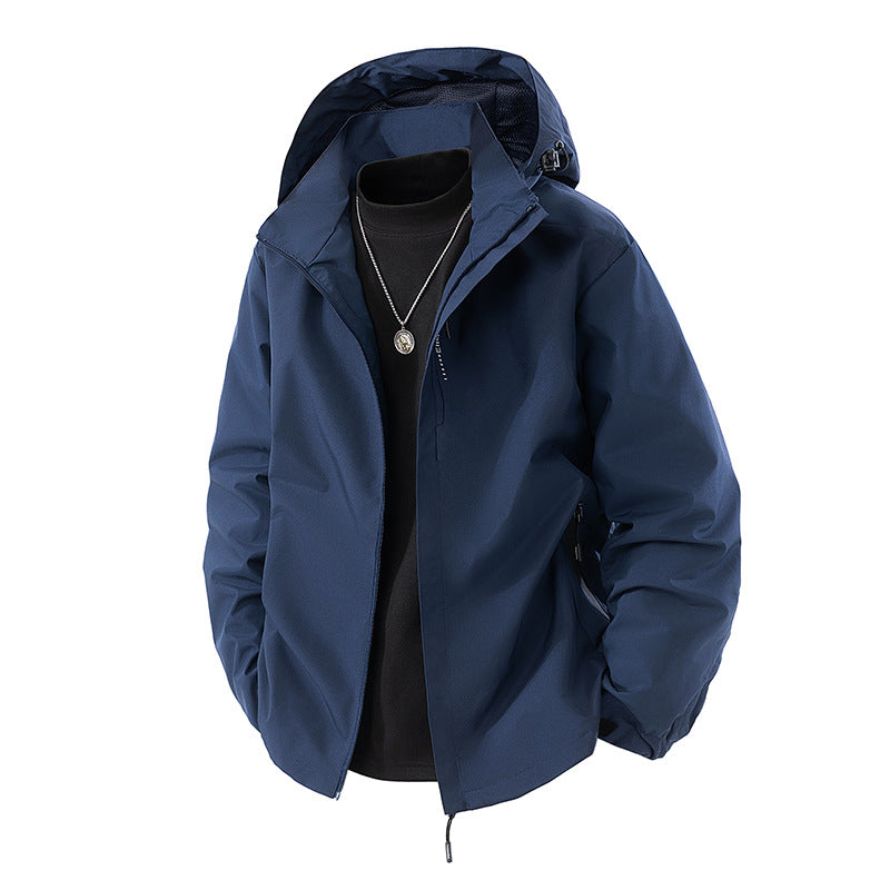 Herren leichte wetterfeste Softshelljacke mit verstellbarer Kapuze, winddichter Außenlage und atmungsaktivem Meshfutter Nord Taschen
