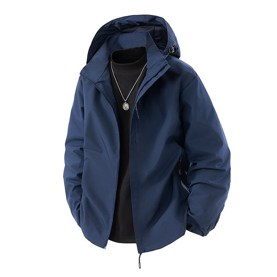 Herren leichte wetterfeste Softshelljacke mit verstellbarer Kapuze, winddichter Außenlage und atmungsaktivem Meshfutter Nord Taschen