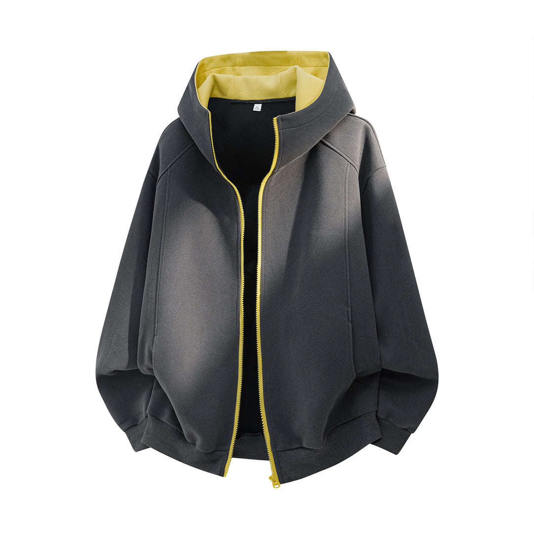 Unisex Oversize-Kapuzenjacke aus weichem Sweat mit Reißverschluss und kontrastiertem Kapuzenfutter Nord Taschen