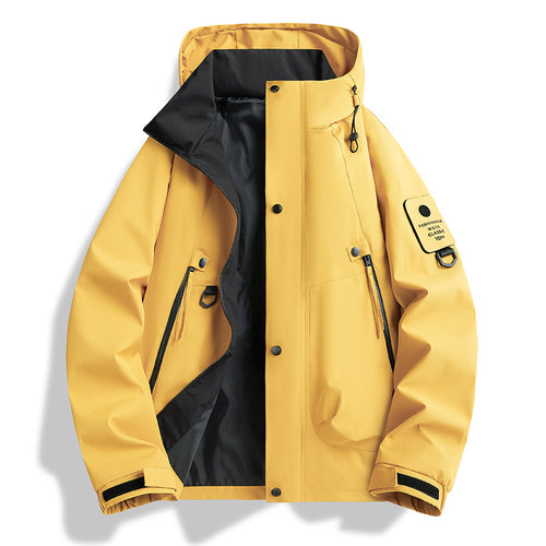 Herren Atmungsaktive Softshell‑Kapuzenjacke mit Utility‑Ärmeltasche und D‑Ring Nord Taschen