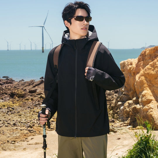 Herren Softshell-Outdoorjacke mit Kapuze, winddicht und wasserabweisend Nord Taschen