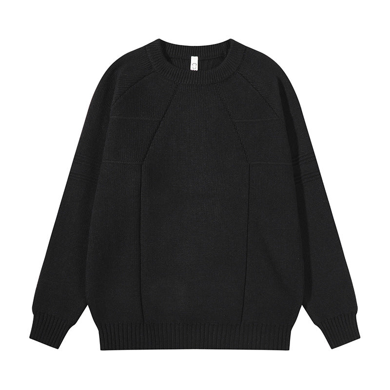 Unisex Grobgestrickter Oversize-Pullover mit Raglanärmeln und strukturierten Einsatznähten Nord Taschen