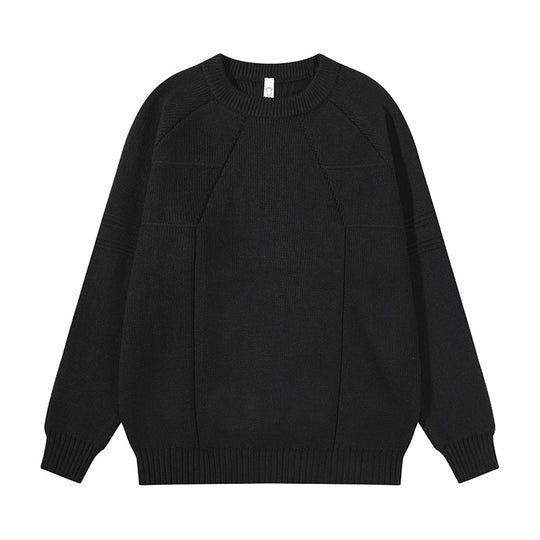 Unisex Grobgestrickter Oversize-Pullover mit Raglanärmeln und strukturierten Einsatznähten Nord Taschen