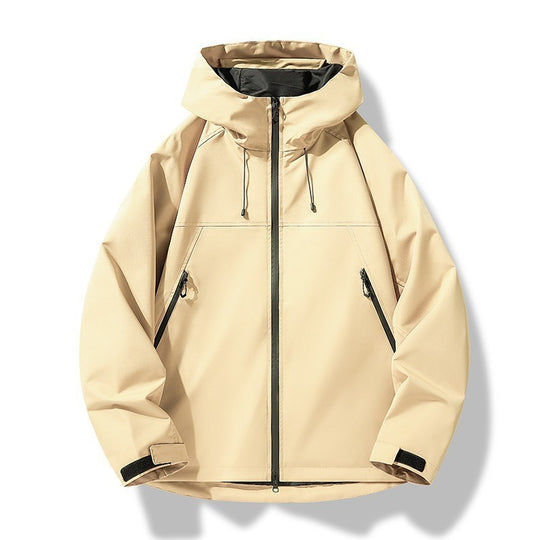 Herren Leichte zweifarbige Softshell-Hoodiejacke mit Kapuze, Reißverschlusstaschen und elastischem Saum Nord Taschen