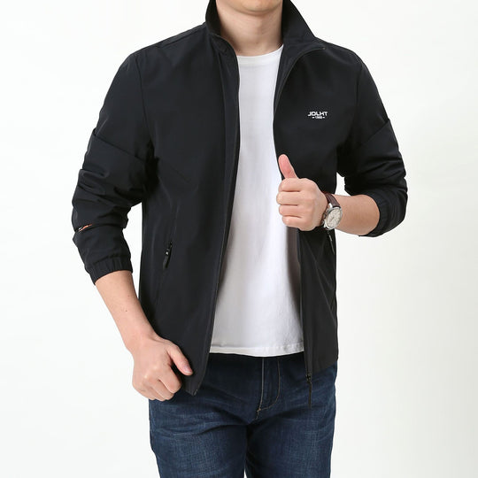 Herren Leichter Windbreaker Blouson mit Stehkragen Reißverschluss‑Taschen und elastischen Bündchen Nord Taschen