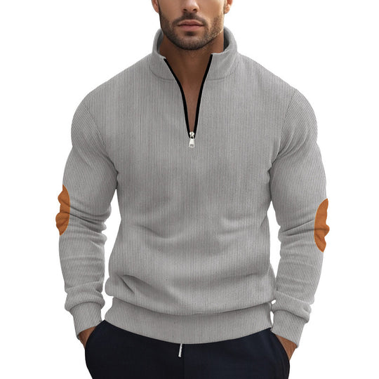 Herren Sportlicher Pullover mit Stehkragen und Reißverschluss Nord Taschen