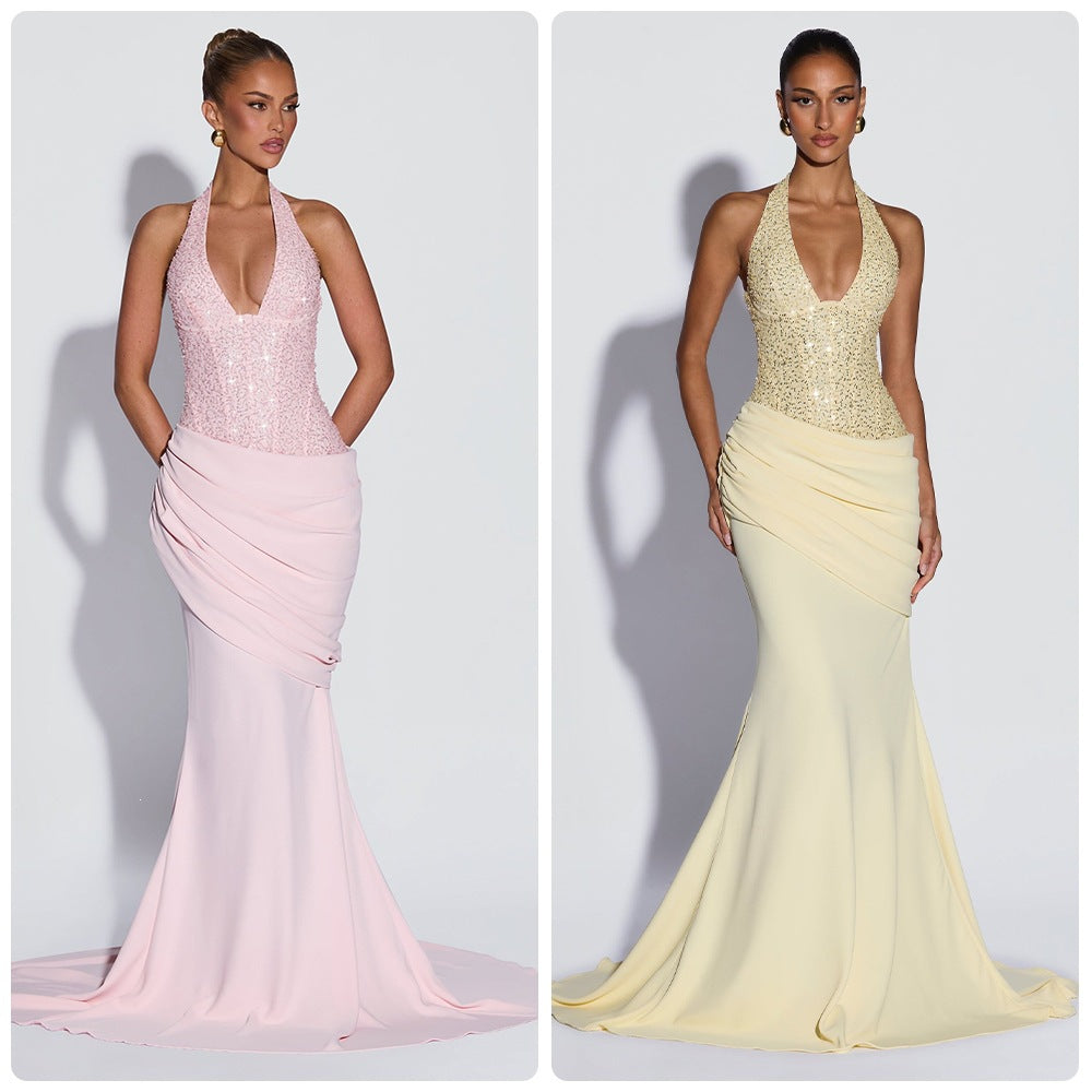 Damen Glänzendes Abendkleid mit figurbetontem Schnitt und schimmernden Pailletten