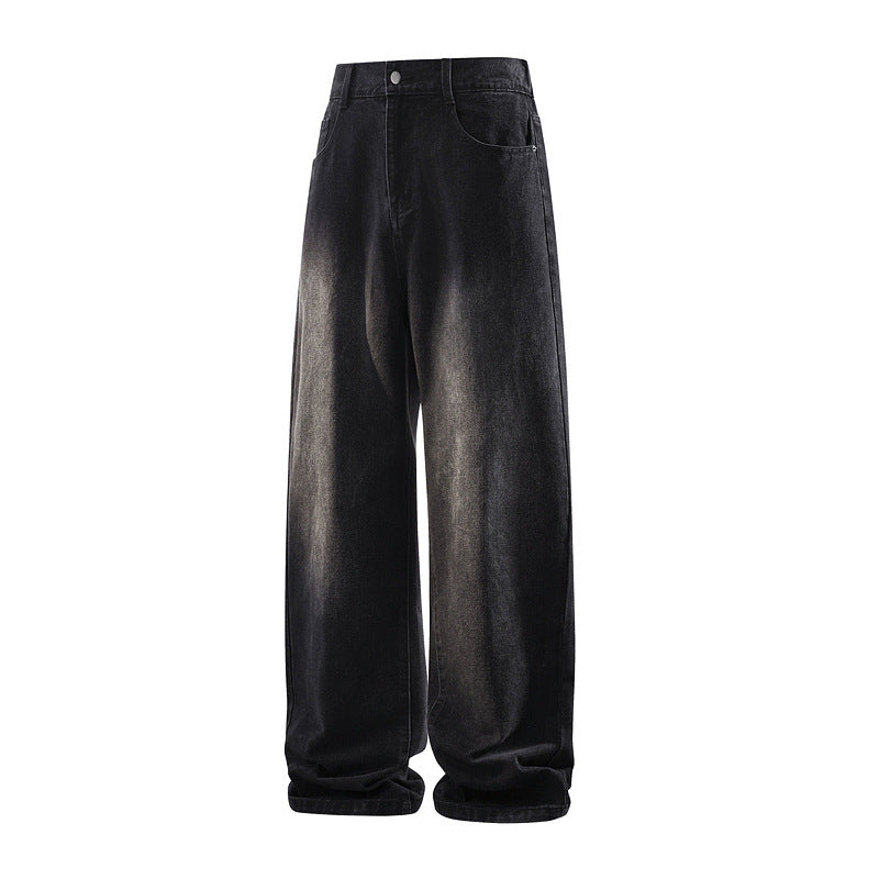Damen Weite High‑Waist Baggy‑Jeans mit elastischem Bund und Used‑Look Nord Taschen