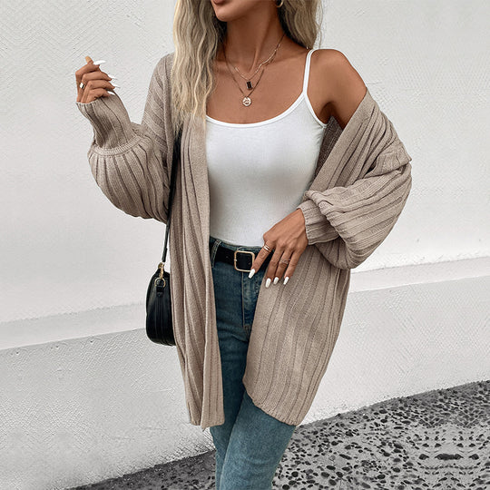 Damen Lässiger Strickmantel mit Taschen Nord Taschen