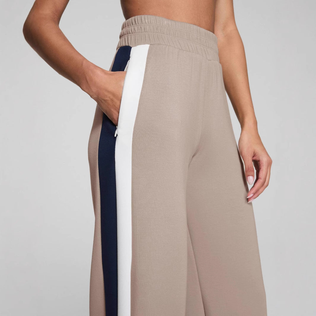 Damen Sportliche lange Hose mit seitlichen Kontraststreifen Nord Taschen