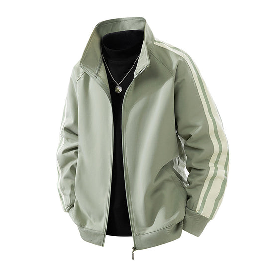 Herren Sportive Zipjacke mit Stehkragen und kontrastierenden Ärmestreifen Nord Taschen
