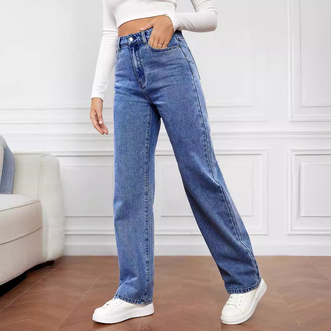 Damen Hoch geschnittene weite Jeans im Vintage-Stil