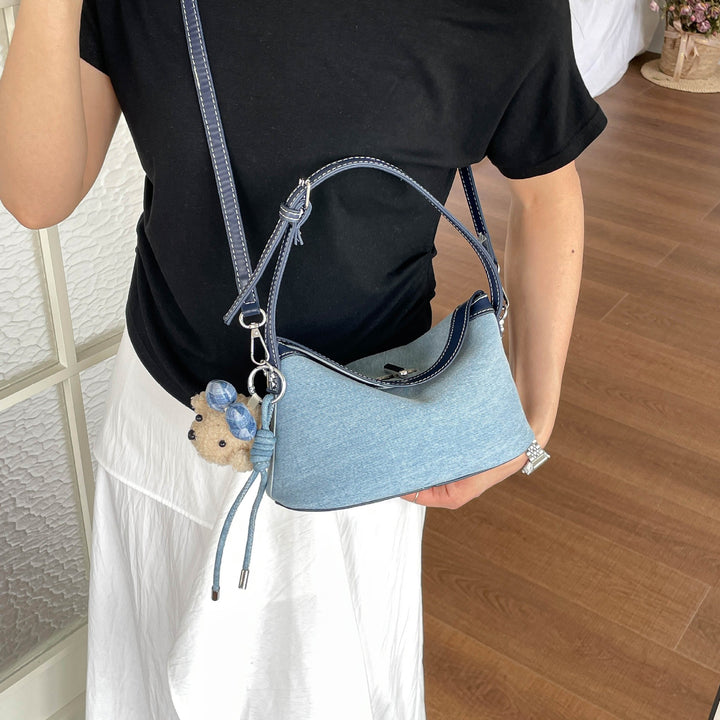 Damen Denim Umhängetasche mit abnehmbarem Schulterriemen Nord Taschen