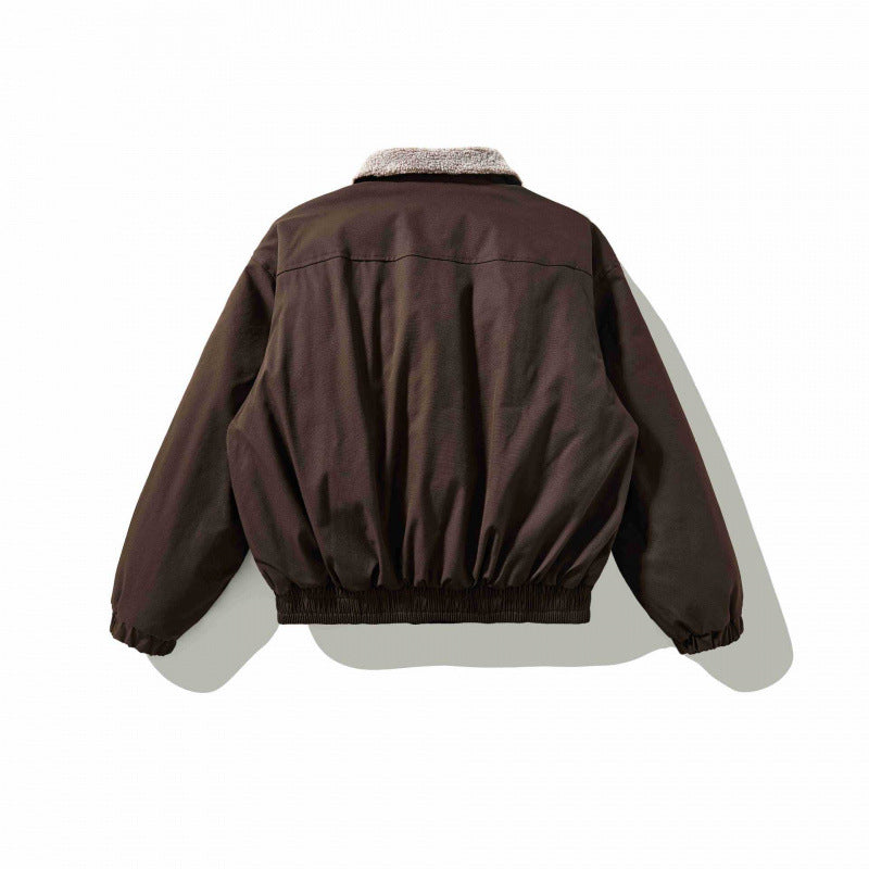 Herren Boxy-Utility-Bomberjacke mit Sherpa-Kragen und verdeckter Druckknopfleiste Nord Taschen