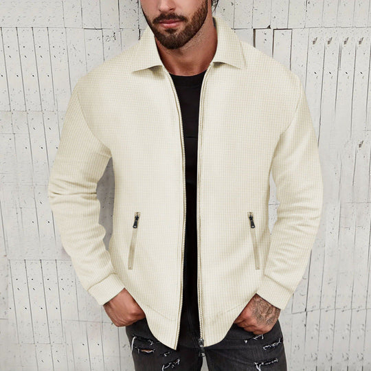 Herren modische Sweatjacke mit strukturierter Oberfläche und praktischen Reißverschlusstaschen - Vittorelli