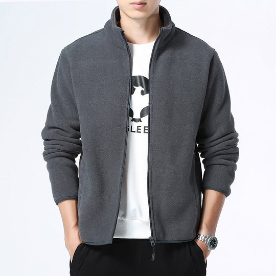 Herren Fleecejacke mit Stehkragen, durchgehendem Reißverschluss & Eingrifftaschen Nord Taschen