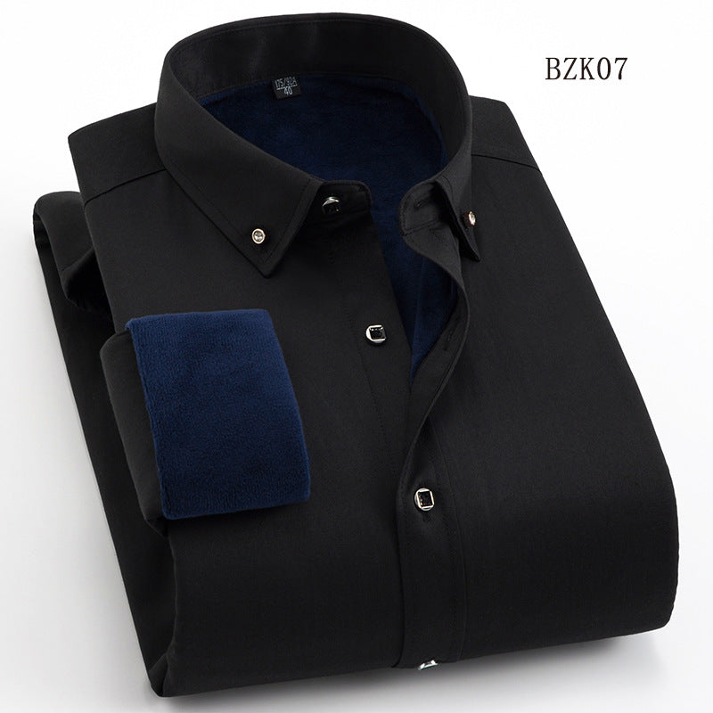 Herren Gefüttertes Businesshemd mit Thermofleece‑Innenseite und Button‑Down‑Kragen Nord Taschen